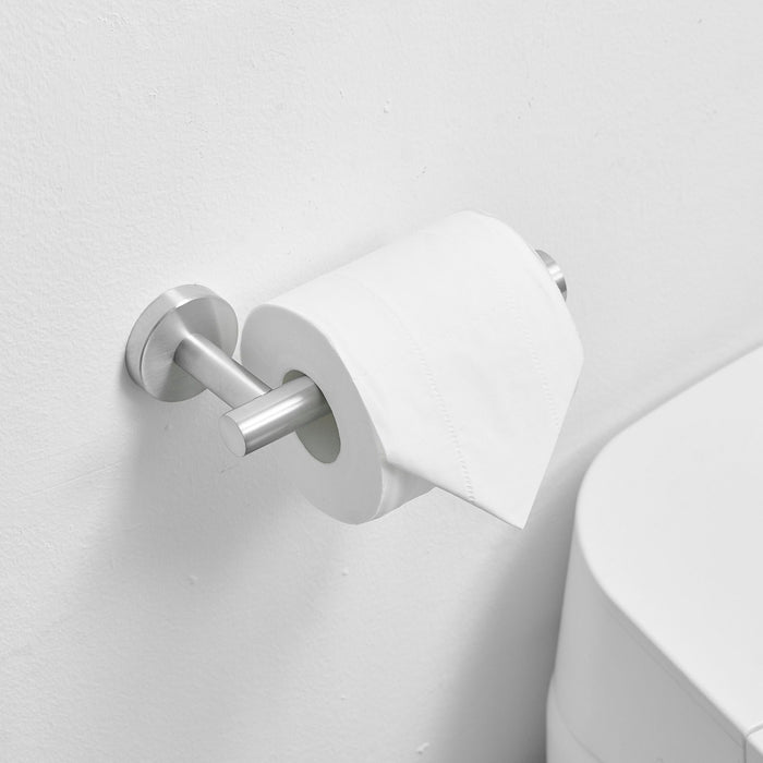 Single Post Toilet Paper Holder Wall Mounted In Brushed Nickel