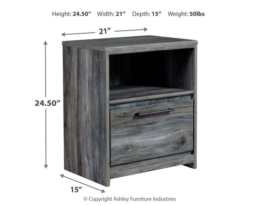 Baystorm - Gray - One Drawer Night Stand Unique Piece Furniture