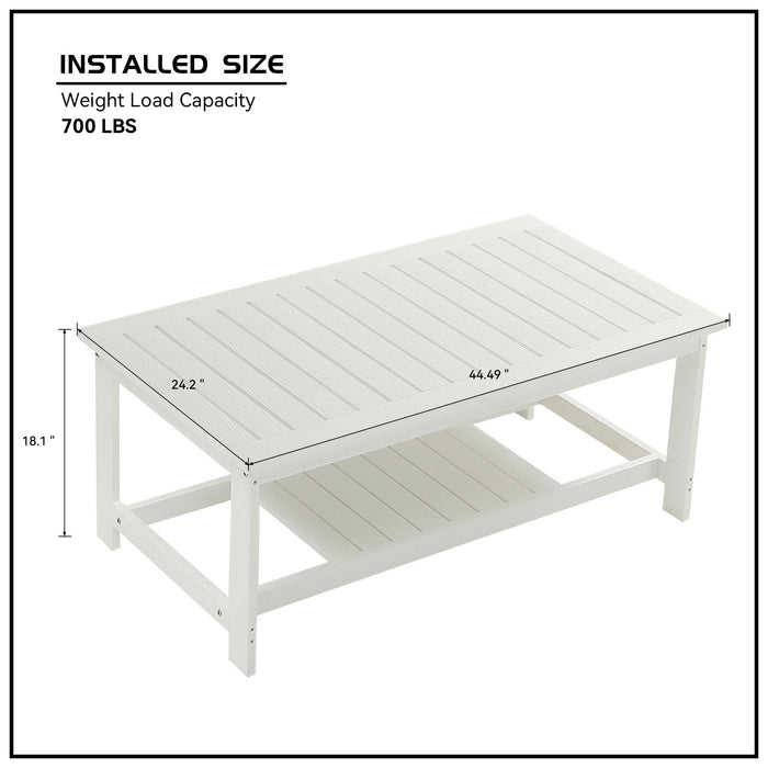 Hips All-Weather Coffee Table, Outdoor / Indoor Use, White