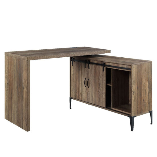 Zakwani - Writing Desk - Rustic Oak & Black Finish - 36" Unique Piece Furniture