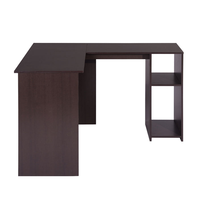 39.4" X 47.2" D Corner ComPuter Desk L-Shaped Home Office Workstation Writing Study Table With 2 Storage Shelves And Hutches