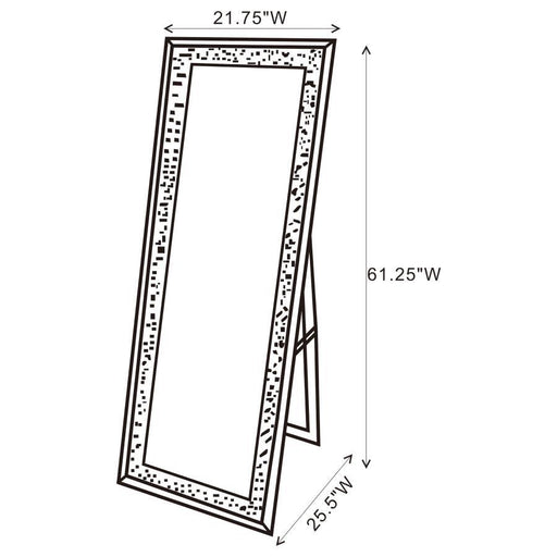 Carisi - Rectangular Standing Mirror With Led Lighting - Silver Unique Piece Furniture