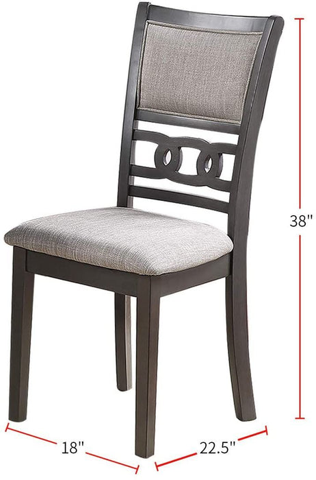 Dining Room Furniture Gray Finish (Set of 2) Side Chairs Cushion Seats Unique Back Kitchen Breakfast Chairs