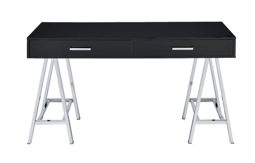 Coleen - Desk - Black High Gloss & Chrome Finish Unique Piece Furniture