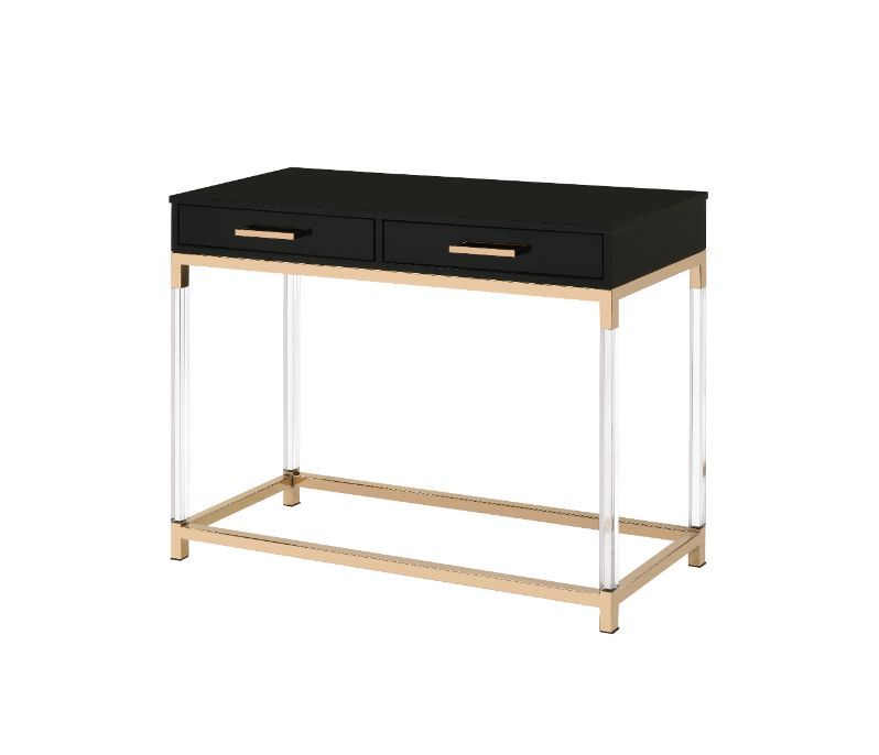 Adiel - Accent Table - Black & Gold Finish Unique Piece Furniture