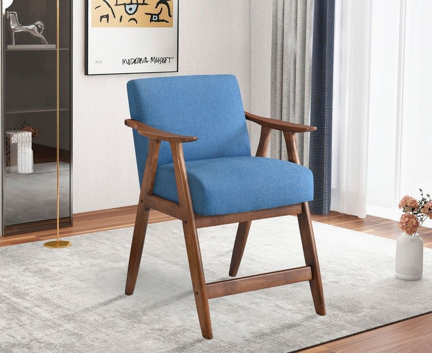 Contemporary Design 1 Piece Counter Height Chair Stylish Durable Wooden Blue Fabric Upholstery Cushioned Seat Backrest Home Furniture