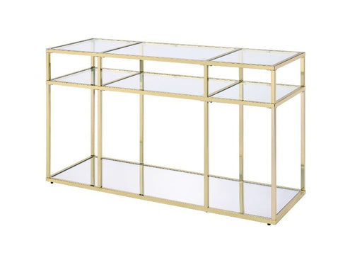 Uchenna - Accent Table - Clear Glass & Gold Finish - 30" Unique Piece Furniture
