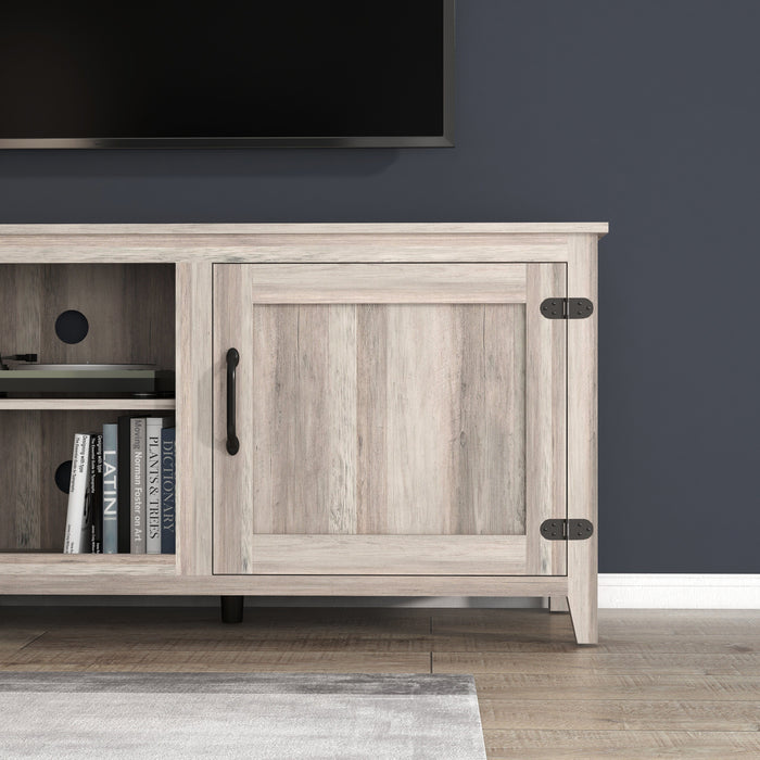 TV Stand With Two Doors Storage - Grey