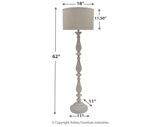 Bernadate - Whitewash - Poly Floor Lamp Unique Piece Furniture
