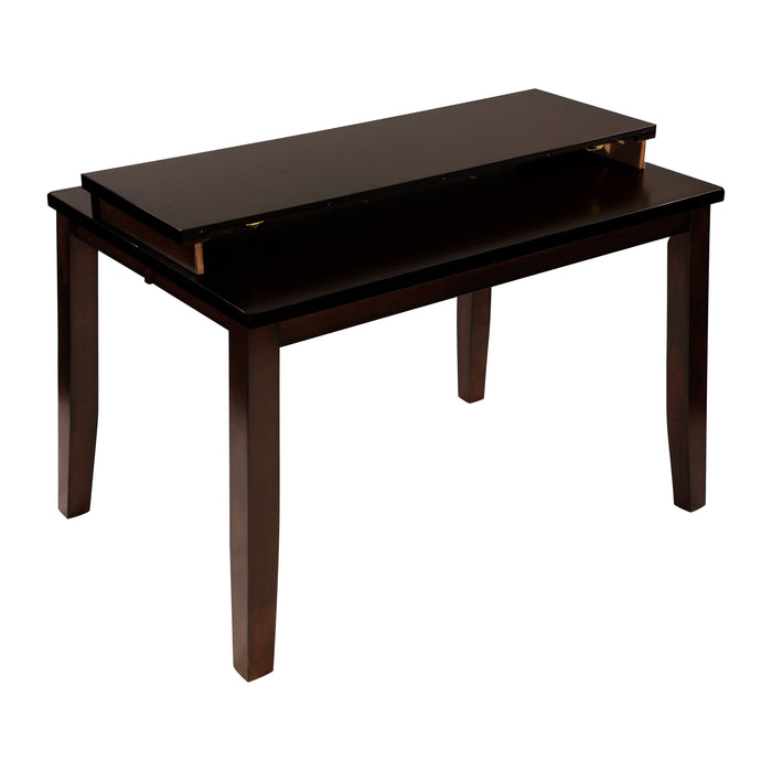 Cherry Finish Transitional 1 Piece Counter Height Table With Extension Leaf Mango Veneer Wood Dining Furniture