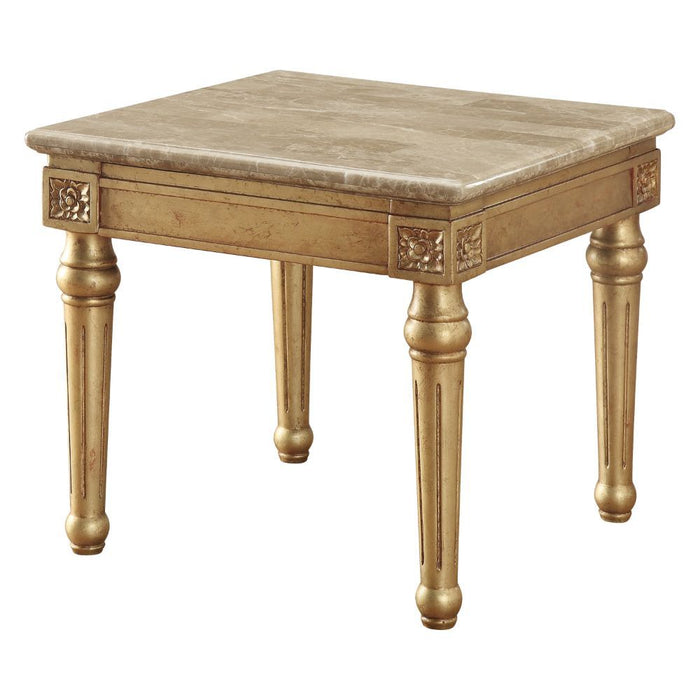 Daesha - End Table - Marble & Antique Gold Unique Piece Furniture