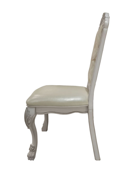 Acme Dresden Side Chair (Set of 2) In PU & Bone White Finish