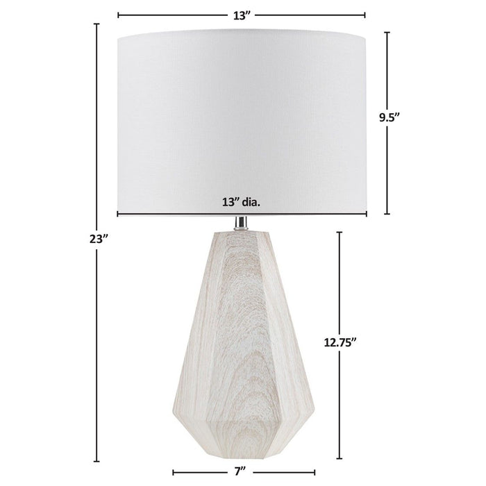 23" Resin Table Lamp With Faux Wood Texture