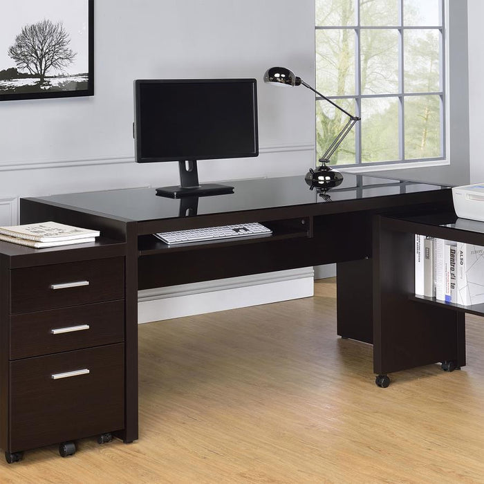 Skeena - Computer Desk With Keyboard Drawer - Cappuccino Unique Piece Furniture