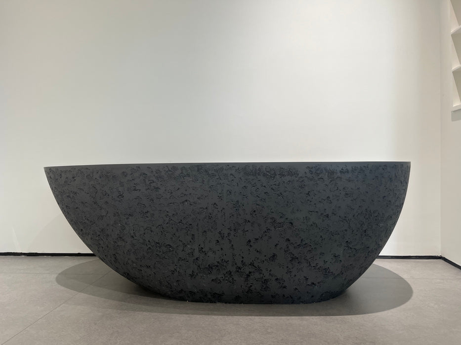 67 Inch Concrete Gray Solid Surface Bathtub For Bathroom