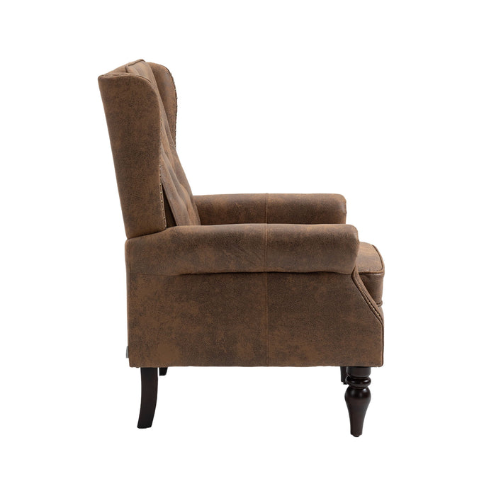 Coolmore Wood Frame Armchair, Modern Accent Chair Lounge Chair For Living Room - Coffee