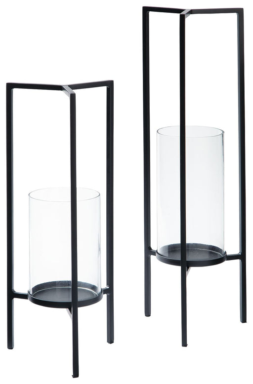 Ginette - Black - Candle Holder Set (Set of 2) Unique Piece Furniture