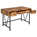 Analiese - 2 Piece 3-Drawer Writing Desk Set - Antique Nutmeg And Black Unique Piece Furniture