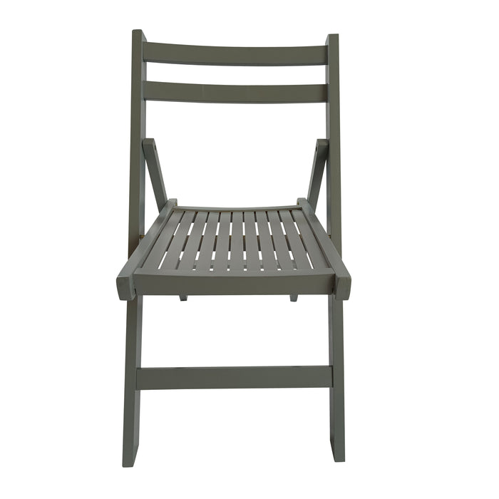 Furniture Slatted Wood Folding Special Event Chair - Gray, (Set of 4), Folding Chair, Foldable Style