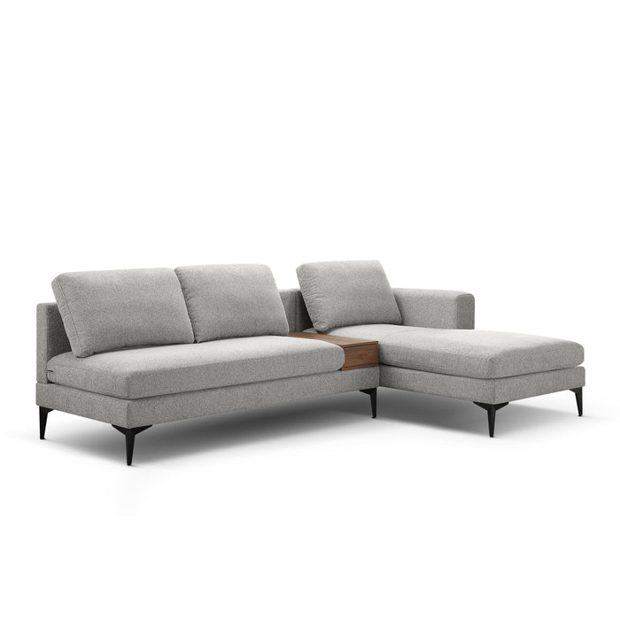 L Shape Modern Sectional L Shape Couch Sofa With Reversible Chaise And Armless 2 Seater Loveseat, 2 Piece Free Combination Sectional Couch With Left Or Right Arm Facing Chaise, Texture Gray