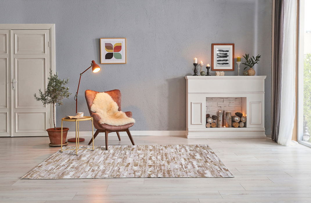 Milano Collection Shimmer Skin Woven Area Rug In Beige