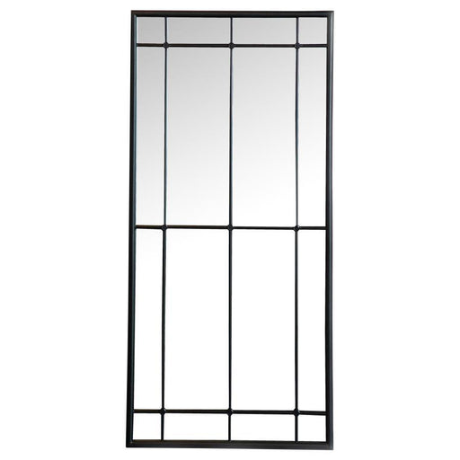 Annetta - Rectangular Window Pane Wall Mirror - Black Unique Piece Furniture