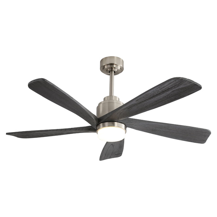 Modern Ceiling Fan With 120V Dimmable 5 Solid Wood Blades Remote Control Reversible Dc Motor With LED Light