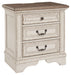 Realyn - White / Brown / Beige - Three Drawer Night Stand Unique Piece Furniture