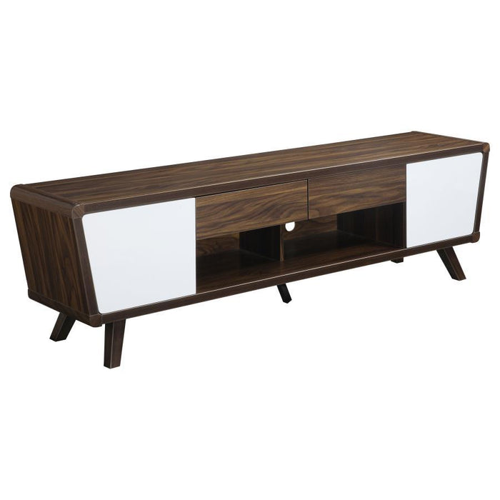 Alvin - 2-Drawer TV Console - Dark Walnut And Glossy White Unique Piece Furniture