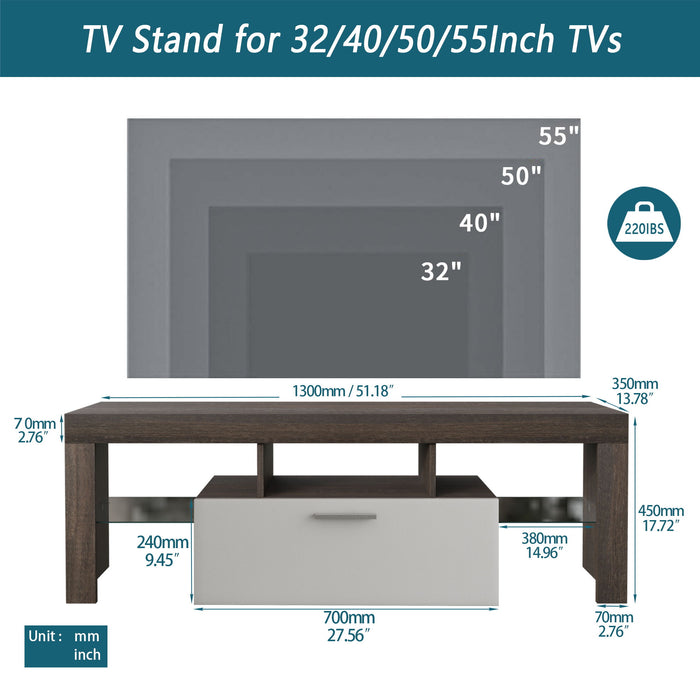 20 Minutes Quick Assembly Brown Simple Modern TV Cabinet Floor Cabinet Floor TV Wall Cabinet Brown & White Modern TV Bracket