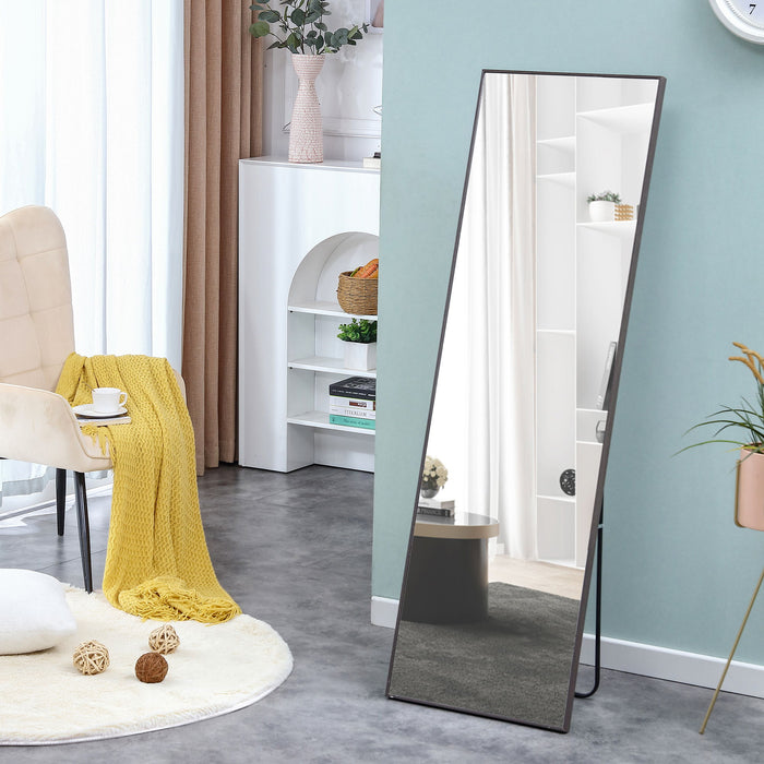 3rd Generation Gray Solid Wood Frame Full - Length Mirror, Dressing Mirror, Bedroom Porch, Decorative Mirror, Clothing Store, Floor Standing Large Mirror, Wall Mounted