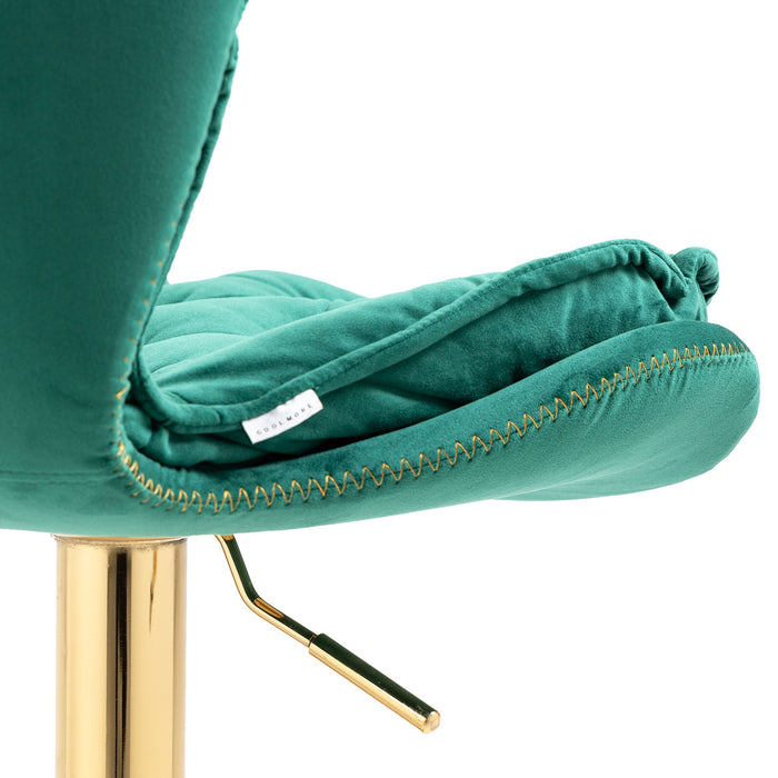 Coolmore Bar Stools With Back And Footrest Counter Height Dining Chairs (Set of 2) - Gold & Emerald