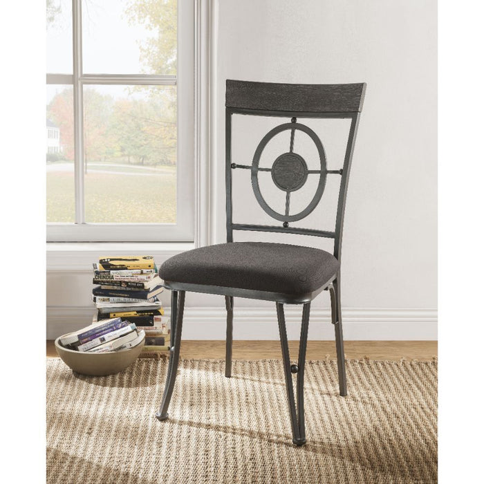 Landis - Side Chair (Set of 2) - Fabric & Gunmetal Unique Piece Furniture