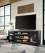 Foyland - Black / Brown - Xl TV Stand W/Fireplace Option Unique Piece Furniture