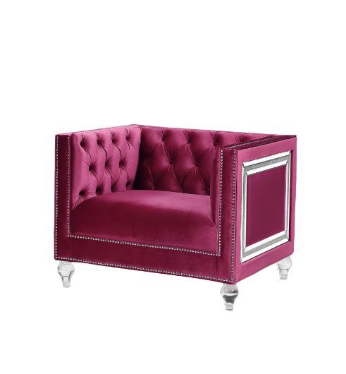 Heibero - Chair - Burgundy Velvet - 31" Unique Piece Furniture