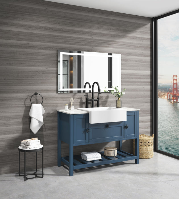Solid Wood Bathroom Vanities Without Tops 48 In. X 20 In. D X 33. 60 In. H Bath Vanity In Blue