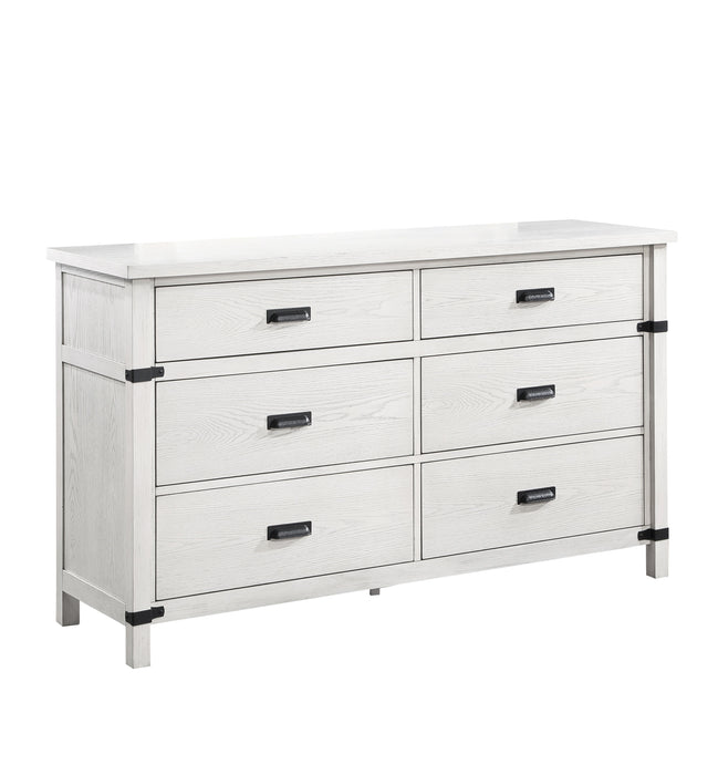 Loretta Modern Style 6 Drawer Dresser Made With Wood In Antique White