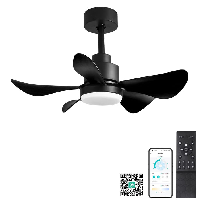 Ceiling Fans With Lights And Remote/App Control, Low Profile Ceiling Fans With 5 Reversible Blades 3 Colors Dimmable 6 Speeds Ceiling Fan For Bedroom Kitchen