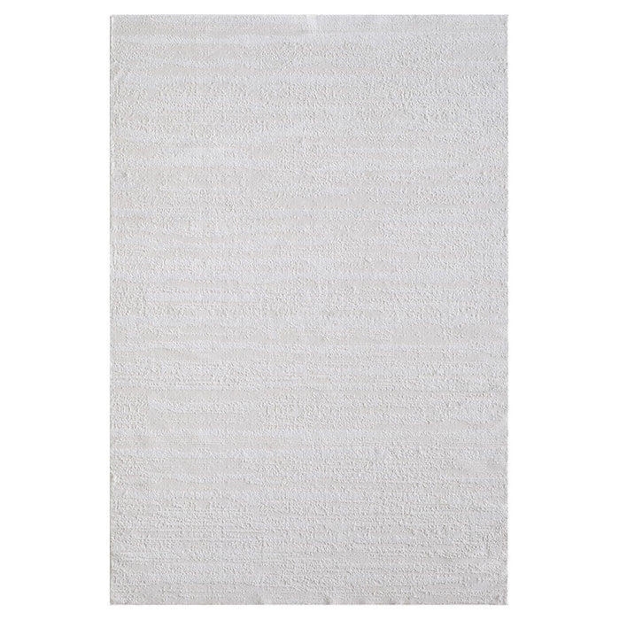 Milano Collection - Pale Celadon Woven Area Rug - White