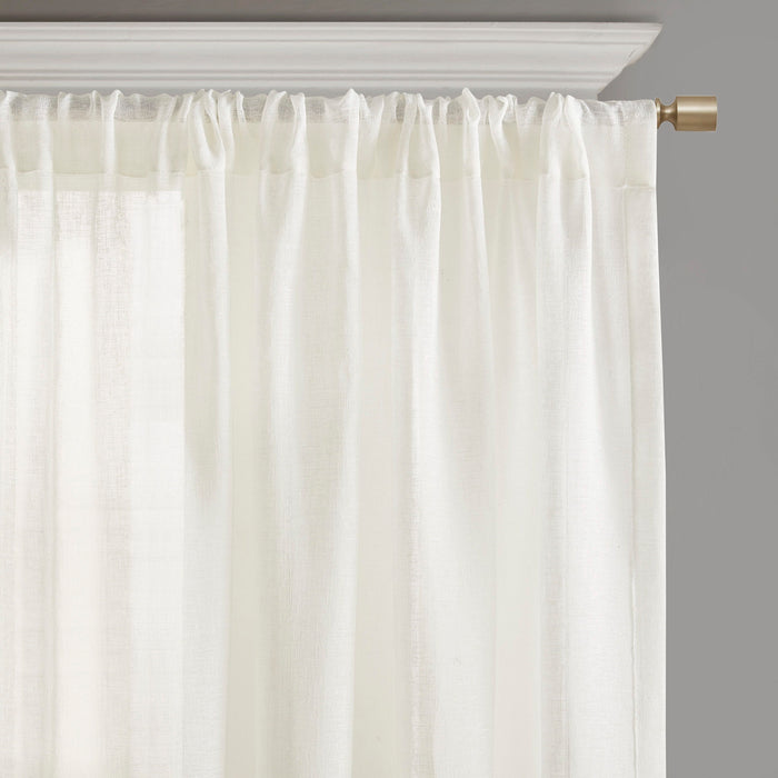 Embroidery Curtain Panel (Single) - White