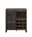 Treju - Wine Cabinet - Obscure Glass, Rustic Oak & Black Finish Unique Piece Furniture