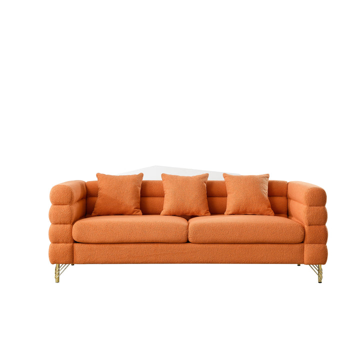 3 Seater / 2 Seater Combination Sofa Orange Teddy