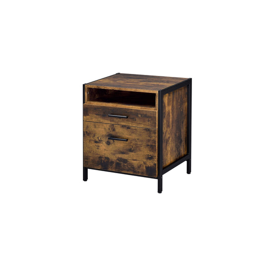 Juvanth - Nightstand - Rustic Oak & Black Finish Unique Piece Furniture