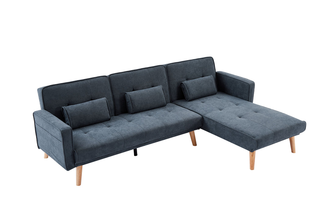 Convertible Sectional Sofa Sleeper, Right Facing L-Shaped Sofa Counch For Living Room