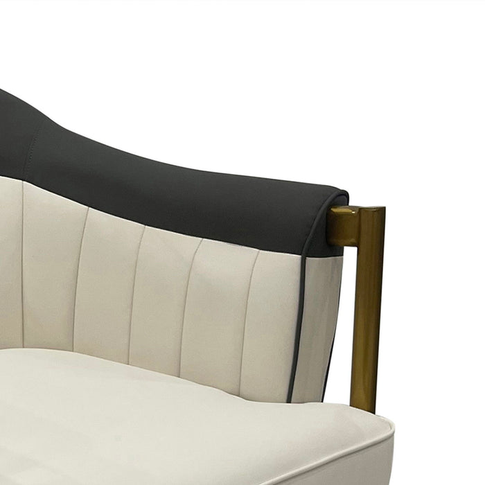 Gray, Off White And Gold Sofa Chair