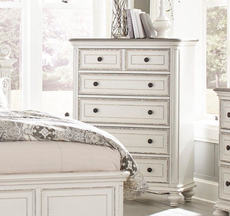 Traditional Design 1 Piece Chest Of Drawers Storage Dark Finished Knobs Wooden Bedroom Furniture