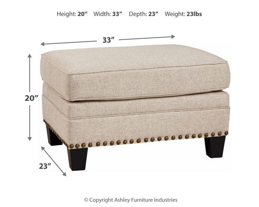 Claredon - Linen - Ottoman Unique Piece Furniture