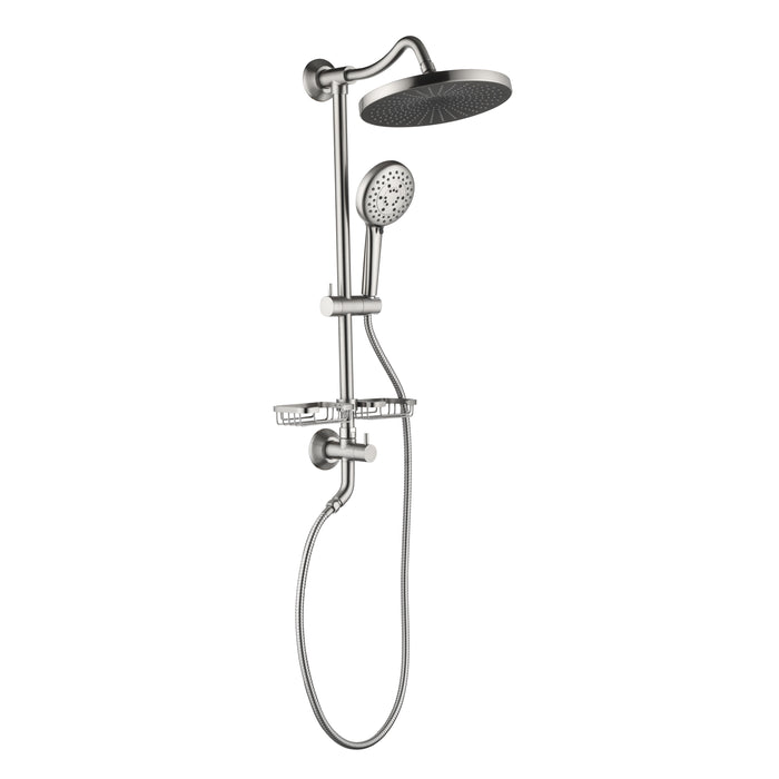 Showerspas Shower System, With 10" Rain Showeread, 4 - Function Hand Shower, Adjustable Slide Bar And Soap Dish