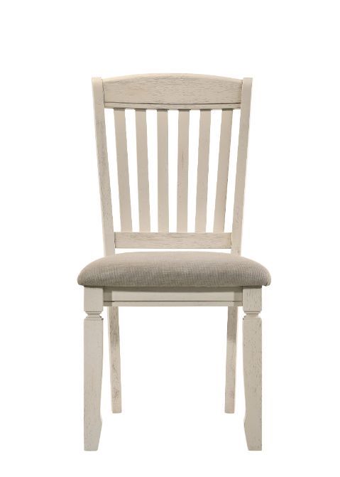 Fedele - Side Chair (Set of 2) - Tan Fabric & Cream Finish Unique Piece Furniture