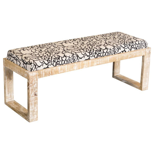 Aiden - Sled Leg Upholstered Accent Bench - Black And White Unique Piece Furniture